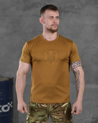 Тактическая мужская потоотводящая футболка с Гербом Украины XL койот (86495) - изображение 1