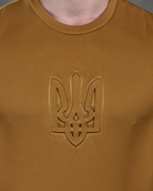 Тактическая мужская потоотводящая футболка с Гербом Украины M койот (86495) - изображение 4