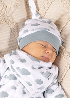Дитяча шапочка-вузлик для новонароджених для хлопчика Nicol 205054 68 см Білий/Сірий (5905601015482) - зображення 3