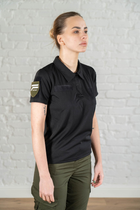 Женское армейское поло CoolMax дышащее с велкро панелями Черное (661) , XL - изображение 5