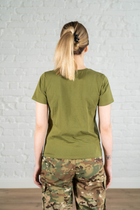 Жіноча військова футболка ХБ (бавовна) гіпоалергенна tactical Олива (665) , 2XL - зображення 2