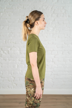 Жіноча військова футболка ХБ (бавовна) гіпоалергенна tactical Олива (665) , S - зображення 3