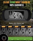 Бинокуляр прибор ночного видения NV500 5X 1080P Цифровой бинокль (до 500м) Full Dark IR + карта 32G - изображение 5