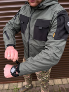 Чоловіча куртка з капюшоном Soft Shell WindStopper у кольорі олива розмір L - зображення 3