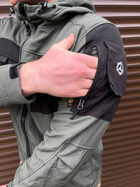 Чоловіча куртка з капюшоном Soft Shell WindStopper у кольорі олива розмір L - зображення 4