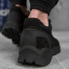 Универсальные кожаные Кроссовки на прошитой резиновой подошве черные размер 41 - изображение 7