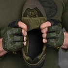 Мужские кожаные Кроссовки на прошитой резиновой подошве олива размер 40 - изображение 5
