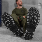 Мужские кожаные Кроссовки на прошитой резиновой подошве олива размер 42 - изображение 3