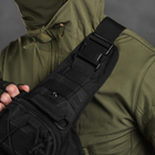 Нагрудна сумка Triada Cordura 1000D / Однолямний рюкзак чорний розмір 19х27х10 см - зображення 3