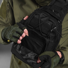Нагрудна сумка Triada Cordura 1000D / Однолямний рюкзак чорний розмір 19х27х10 см - зображення 5