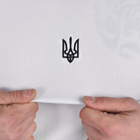 Чоловіча потовідвідна Футболка з вишивкою Герб України біла розмір M - зображення 5
