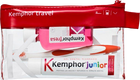 Zestaw do pielegnacji jamy ustnej Kemphor Travel Kids Płyn do płukania z fluorem 50 ml + Szczoteczka do zębów + Pasta do zębów z fluorem 25 ml (8410496003508) - obraz 1