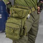 Універсальна поясна Сумка на ногу Cordura 1000D з 5-ма кишенями олива розмір 30 x 14 х 7 см