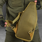 Нагрудный рюкзак 5л Oxford / Влагозащищенная сумка-слинг койот 30х17х7 см - изображение 6