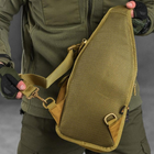 Нагрудный рюкзак 5л Oxford / Влагозащищенная сумка-слинг койот 30х17х7 см - изображение 6