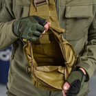 Нагрудна сумка-слінг "Silver Knight" 7 л Oxford / Рюкзак однолямний із системою кріплень MOLLE койот 25х23х10 см - зображення 4