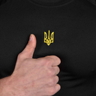 Мужская потоотводная Футболка с вышивкой Герб Украины черная размер S - изображение 5