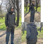 Чоловічий вологозахисний Костюм Куртка + Штани / Маскувальний Комплект Oxford олива на зріст 185-200 см - зображення 1