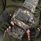 Нагрудная сумка "USA" Cordura 1000D / Рюкзак однолямный с креплением Molle 23,5х6х12 см пиксель - изображение 3
