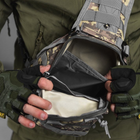 Нагрудная сумка "USA" Cordura 1000D / Рюкзак однолямный с креплением Molle 23,5х6х12 см пиксель - изображение 6