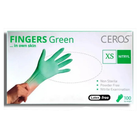 Перчатки нитриловые CEROS Fingers Green, 100 шт (50 пар), XS - изображение 1