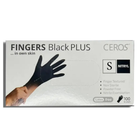 Рукавички нітрилові CEROS Fingers Black Plus, 100 шт (50 пар), S - зображення 1