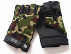 Тактические перчатки легкие без пальцев размер M ширина ладони 8-9см камуфляж MultiCam - изображение 2
