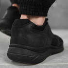 Мужские кожаные Кроссовки на резиновой подошве черные размер 45 - изображение 3