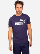 Koszulka męska Puma Ess Logo Tee 586666-06 M Ciemnogranatowa (4063697405707) - obraz 1