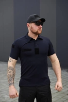 Мужская футболка Поло для ДСНС темно-синяя ткань Cool-pass размер 52 - изображение 2