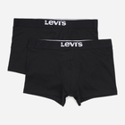 Набір трусів шорти чоловічий 2 шт Levi's Solid Basic Trunk Organic Co 2P 7012228440010 M Чорний (8720245438278)