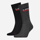 Набір жіночих шкарпеток високих бавовняних 2 пари Levi's Regular Cut Logo 2P 9020120012080 35-38 Чорний/Сірий (8718824835198) - зображення 1