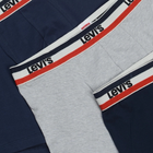 Набір трусів шорти чоловічий 3 шт Levi's Logo Boxer Brief 3P 1000028700010 2XL Сірий/Темно-синій (8720245095525) - зображення 5