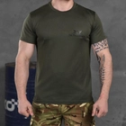 Потовідвідна чоловіча футболка з принтом "За перемогу" олива розмір L - зображення 1