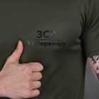Потовідвідна чоловіча футболка з принтом "За перемогу" олива розмір M - зображення 5