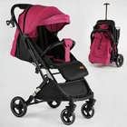 Коляска прогулянкова дитяча JOY Comfort L-20115 колір рожевий рама сталь з алюмінієм футкавер підсклянник