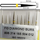 Бор алмазний FG стоматологічний турбінний наконечник упаковка 10 шт UMG КОНУС 1,2/8,0 мм 806.314.165.504.012 - зображення 2