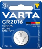 Батарейка литиевая Varta Lithium CR2016, 3V, блистер 1шт