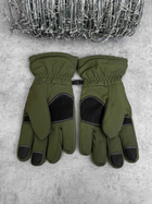 Перчатки зимние сенсорные softshell oliva - изображение 3