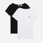 Zestaw koszulek damskich bawełnianych Levi's 2 Pack Crewneck Tee 74856-0000 S (2 szt) Biały/Czarny (5400816175483) - obraz 1