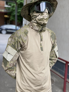 Рубашка мужская военная тактическая с липучками под шевроны ВСУ (ЗСУ) Убакс Турция S 6582 хаки - зображення 4