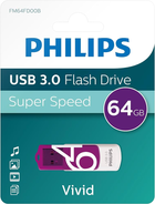 Флеш пам'ять USB Philips Vivid Edition 64GB USB 3.0 Purple (FM64FD00B/00) - зображення 3