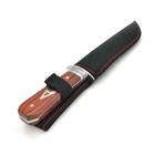 Нож для кемпинга SC-8111, Steel + red wood, Чехол - изображение 2