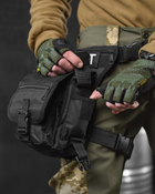 Тактична сумка поясна на ногу swat black - зображення 6