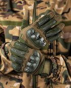 Тактические штурмовые полнопалые перчатки XL олива (20087) - изображение 1