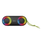 Портативна колонка BKK K215 2x5W з RGB підсвічуванням Black