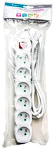 Подовжувач з вимикачем DPM 6 розеток 3 м PP72 білий (5906881207505) - зображення 2