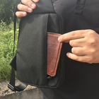 Плечевая тактическая сумка с липучкой, Черная - изображение 2