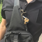 Плечевая тактическая сумка с липучкой, Черная - изображение 4