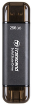 Зовнішній накопичувач SSD, 256Gb, Transcend ESD310C, Black, USB 3.2/USB Type-C, 1050/950 MB/s (TS256GESD310C)